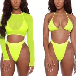 3 piece high waist bikini