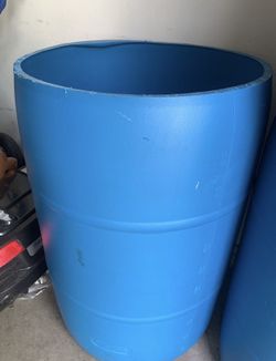 plastic drum opend  use to have DEF in the i rinse them out with soap and water Perfect to put recycles in them 