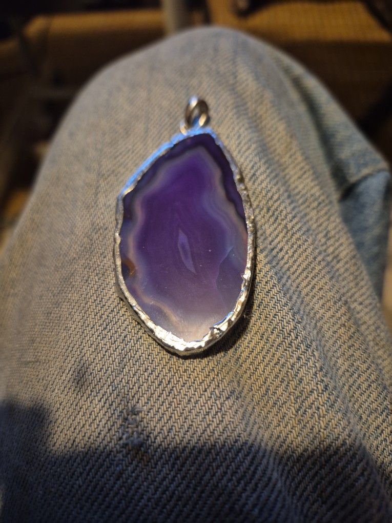 Purple Agate 925 Pendant