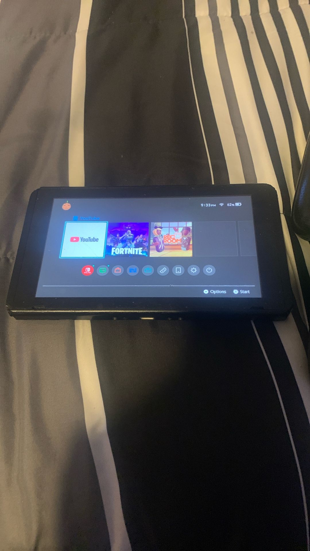 Nintendo switch with two controllers