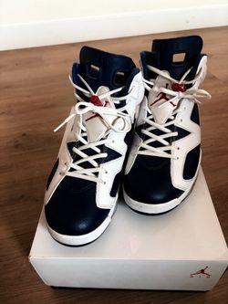 Air Jordan 6 Olympic White Navy Sneakers