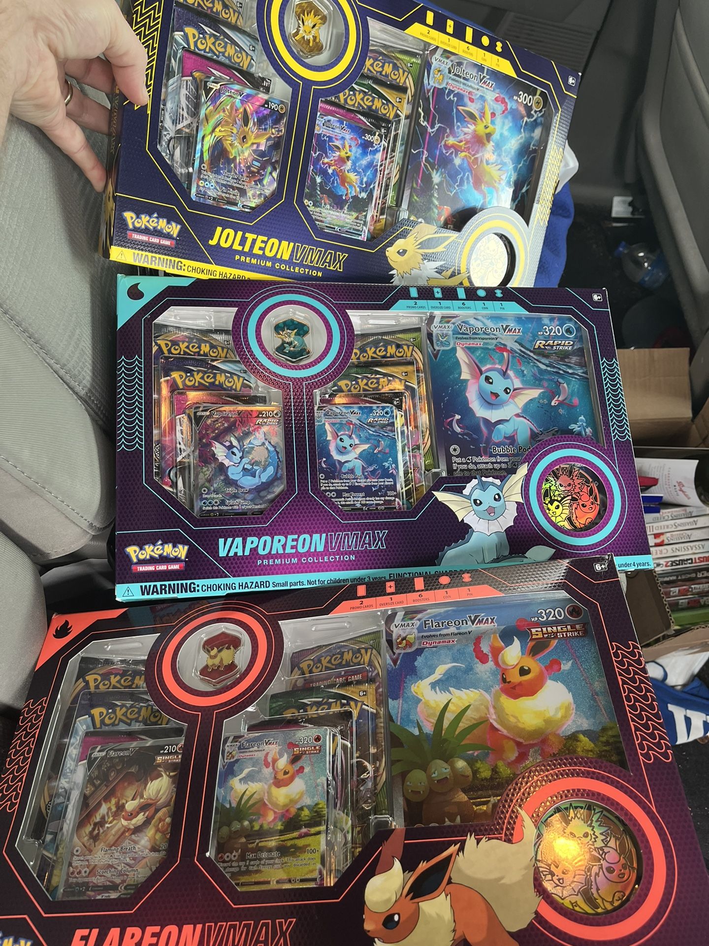 Pokémon Vmax Boxes Flareon, Jolteon, & Vaporeon