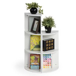 Homy Casa Mandi 2-Tier Wooden Corner Cabinet, Modular Cube Storage Organizer