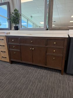 60” Bathroom Vanity In Dark Wood Color