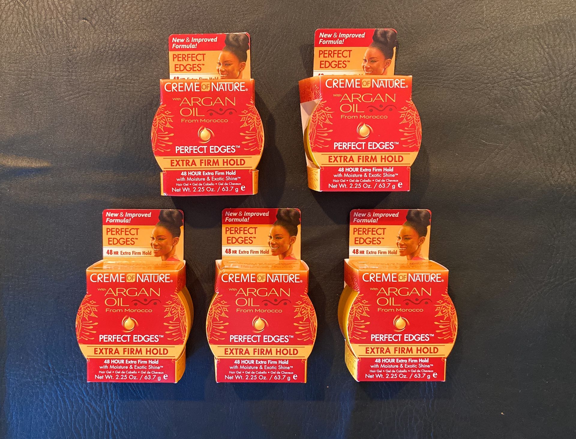 Brand New - Creme Of Nature Argan Oil Hair Gel 5 Pck