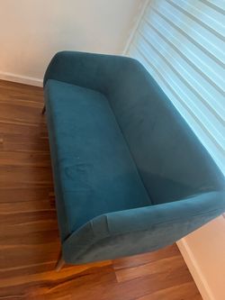 Teal Suede Sofa