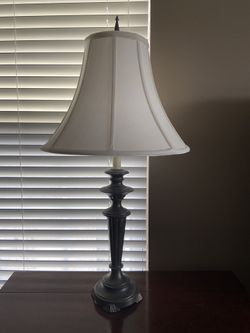 Dark Metal Lamps (pair) White Shade 