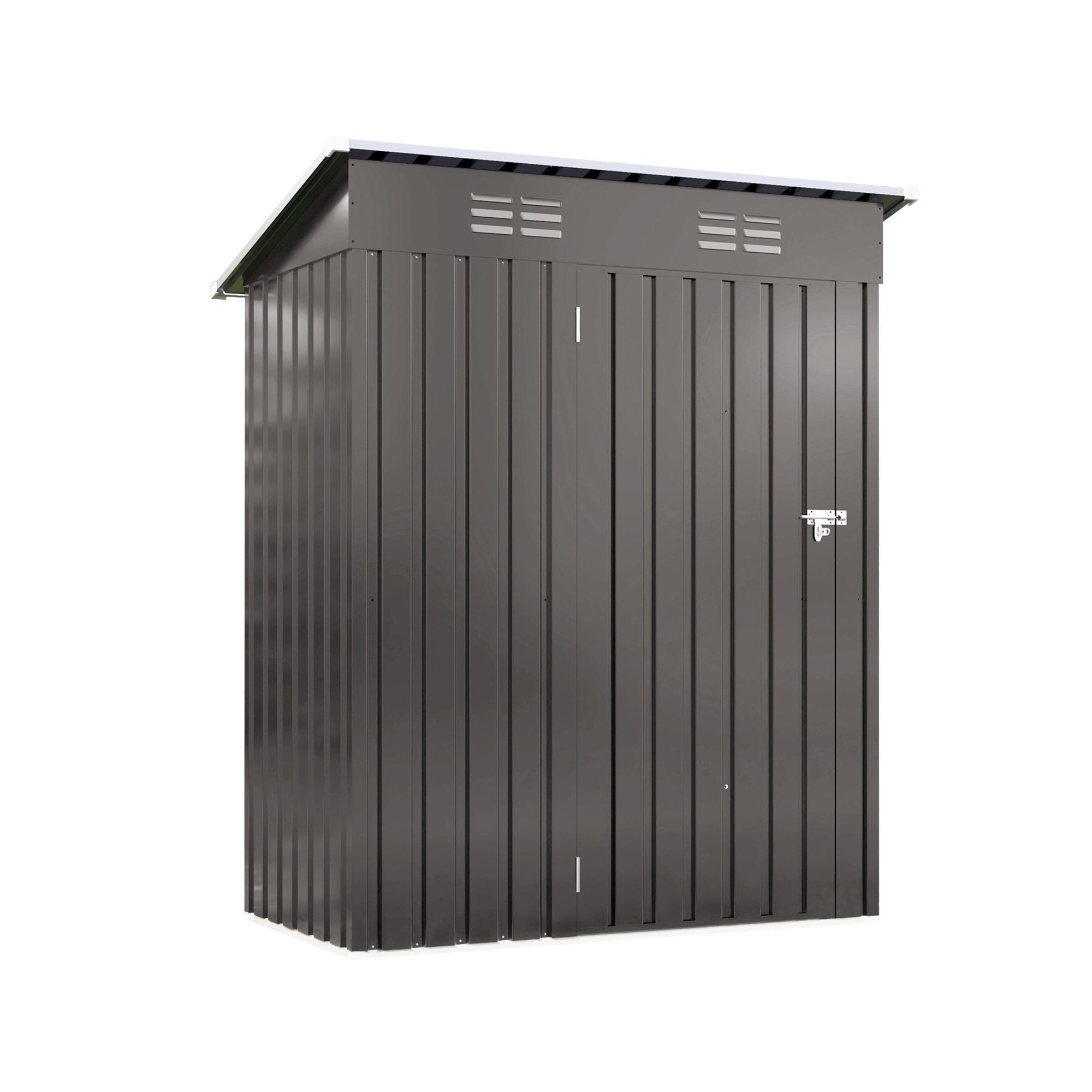 5X3 FT Metal Outdoor Storage Shed, Tool Shed with Pitched Roof and Lockable Door Compact Metal Tool Shed for Garden, Backyard, Patio, Everyday Sundrie