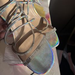 Size 9 Strap Holographic Heels 