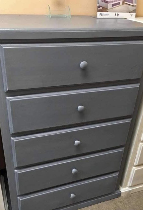 5 Drawer Grey Color Pine