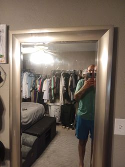 Large Wall Mirror with Silver Frame