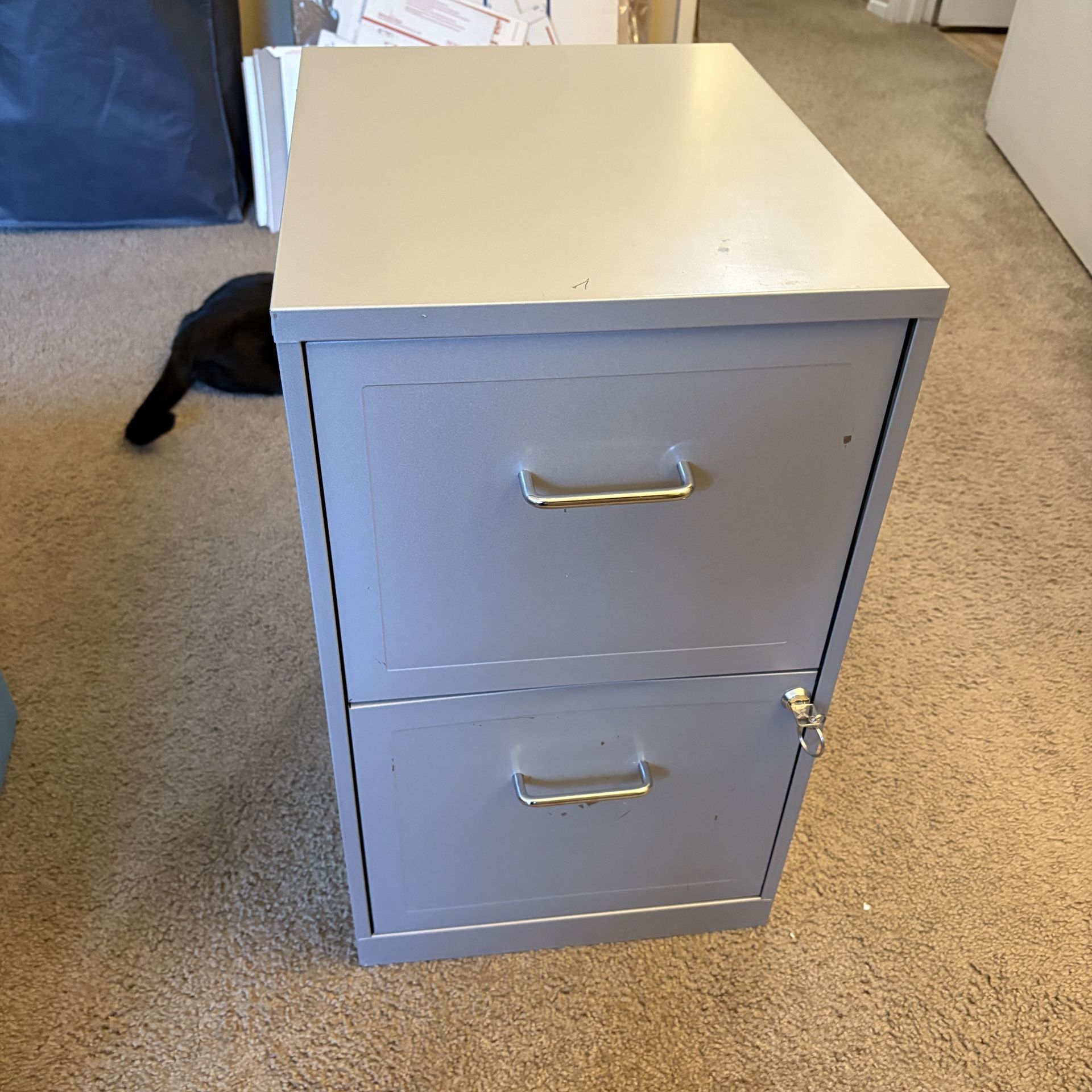 Grey Metal Filing Cabinet 