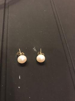 Sterling silver earrings with purl natural stone