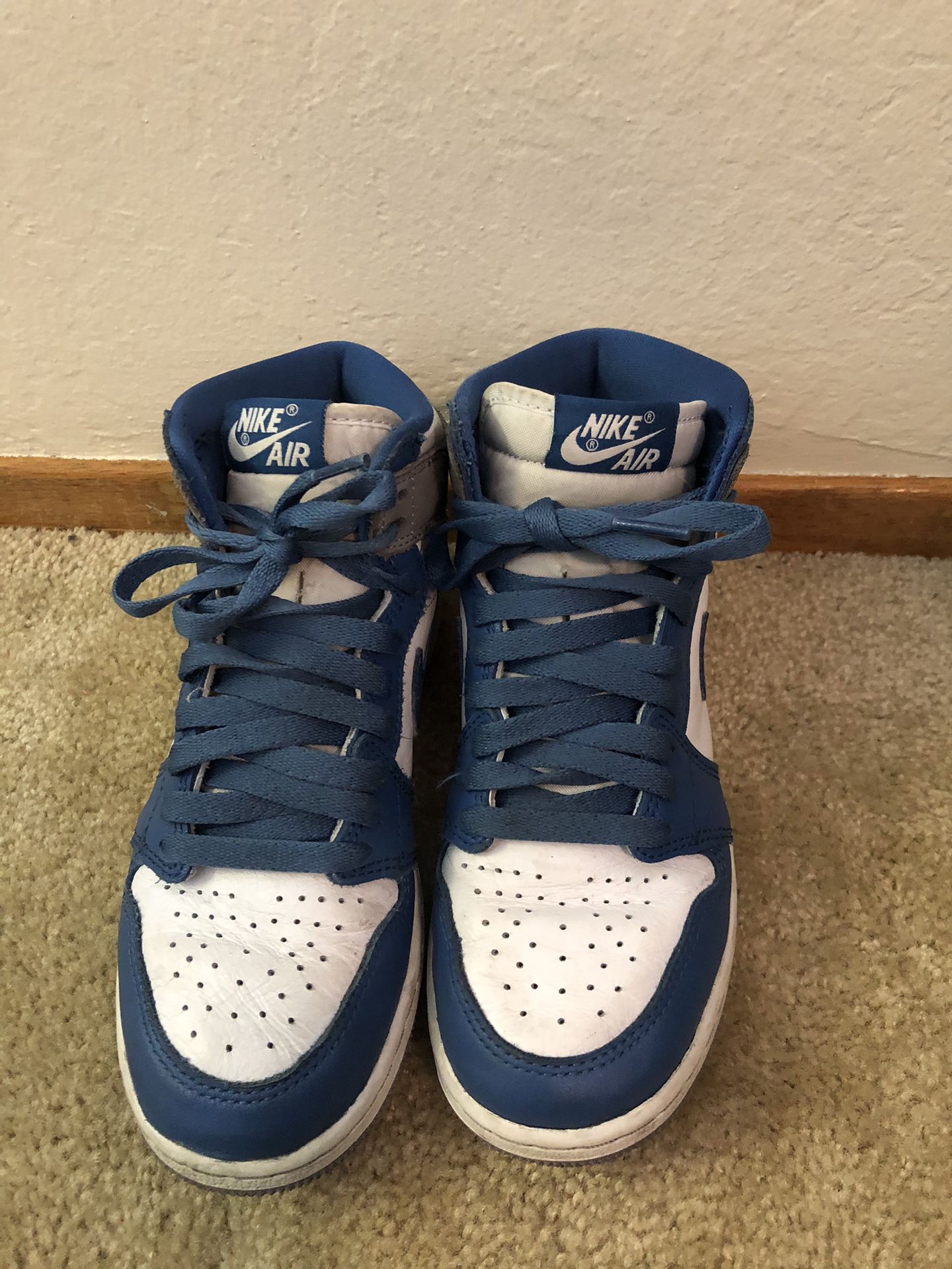 Air Jordan’s 1-Youth Size 4- Blue, White & Grey