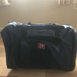 Navy zippered tote bag