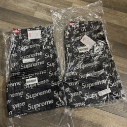Supreme Jacquard Logos Denim Jeans 