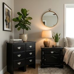 Restored Black & Silver Bedroom Set