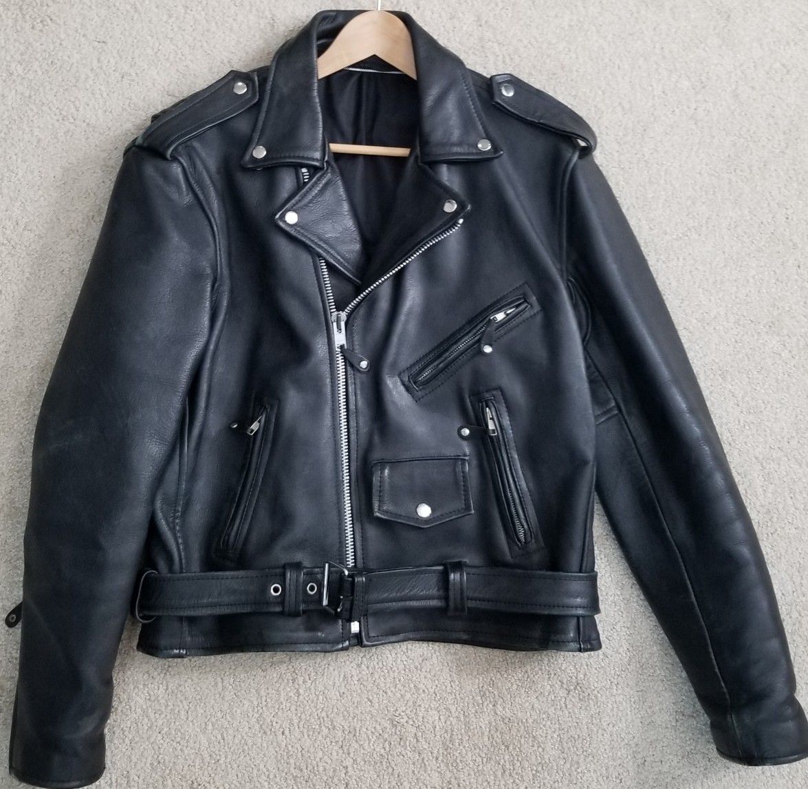 FMC first manufacturing company FILLMORE classic leather motorcycle jacket