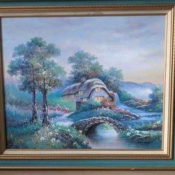 Nice Vintage Signed Landscape Oil Painting 
