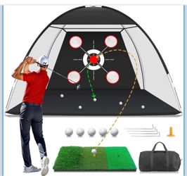 Golf Net with Practice Mat,Golf Hitting Aid Nets 10x7FT f