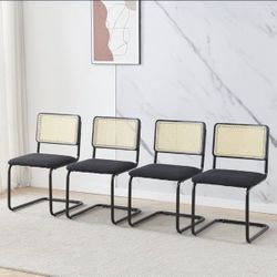 Set of 4 Mid-Century Rattan Dining Chair