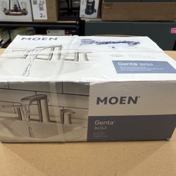 MOEN — Genta 8 in. Widespread Double Handle Bathroom Faucet in Chrome (No valve)