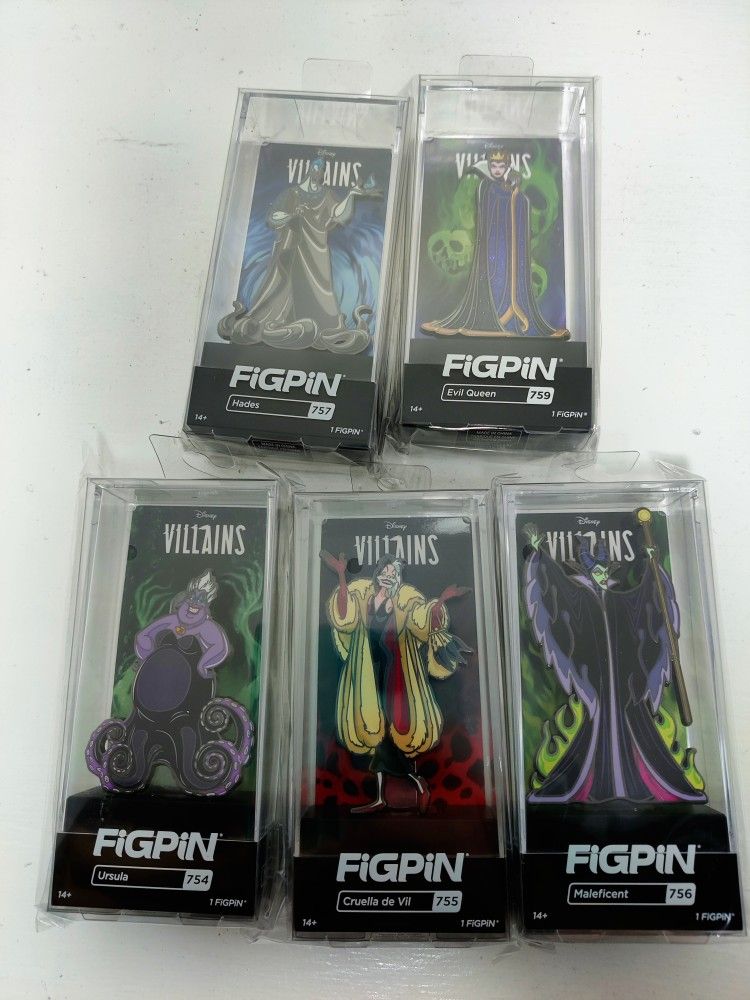 Figpin Disney Villains Full Set Brand New, Unopened, Still Factory Sealed