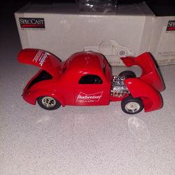 1998 LIMITED EDITION SPECCAST 1941 BUDWEISER WILLYS  COUPE DIE CAST METAL STREET ROD COLLECTORS BANK IN BOX