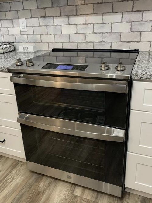 New GE 30" Slide In Electric Convection Double Oven Range 