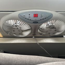 Bionaire Window Fan with Reversible Airflow Blades – 3-Speed Settings, Programmable Thermostat - Lot Of 2