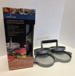 2 Croutons Burger Press  Heavy Duty Cast Aluminum New