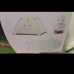 Sparkle the Unicorn Kid's Camping Combo (One-room Tent, Sleeping Bag, Lantern