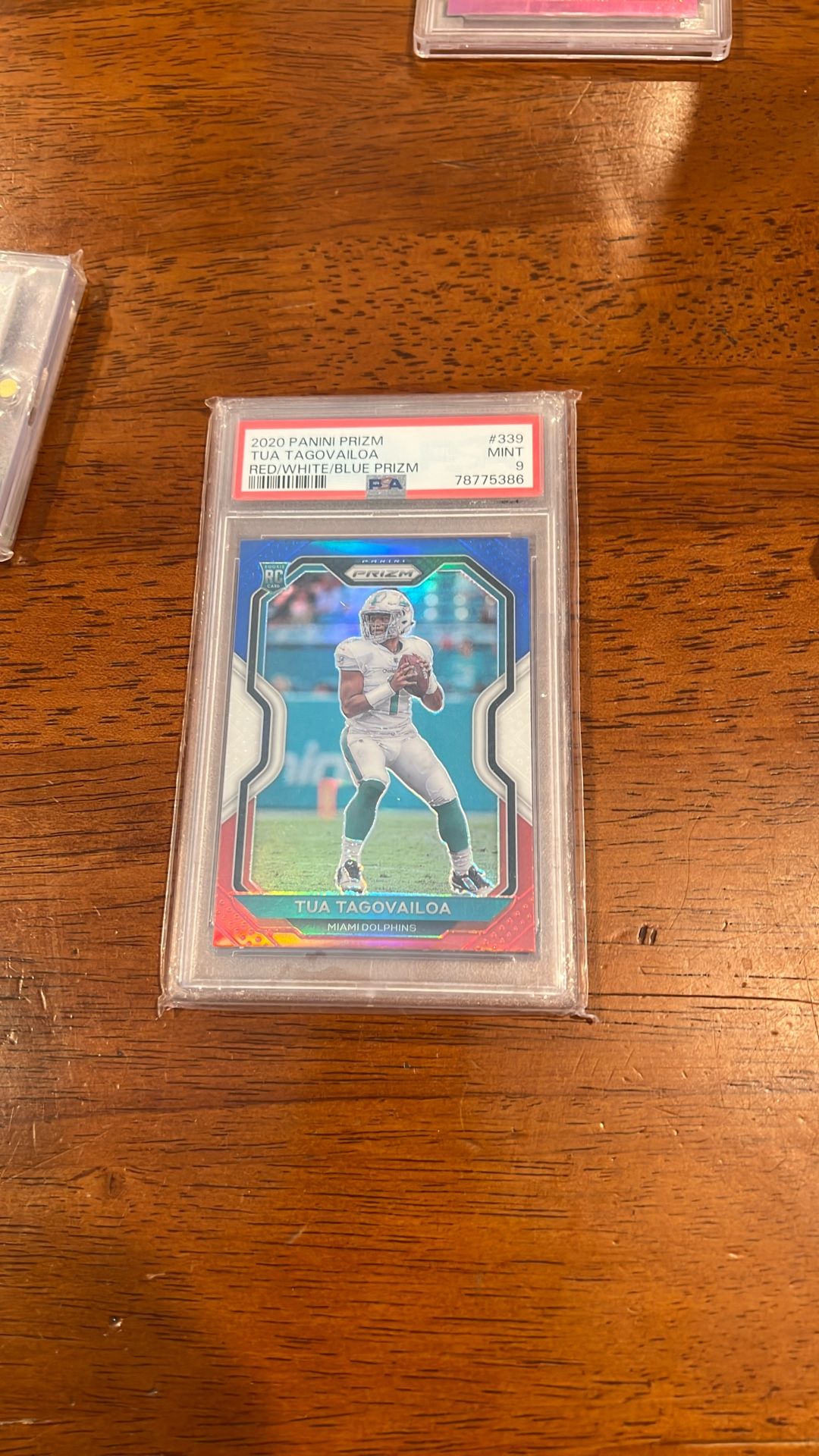 2020 Panini Prizm Red White Blue Tua Tagovailoa PSA 9