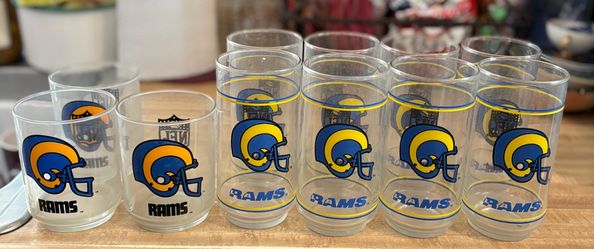 Vintage NFL Rams glass cups 11 total