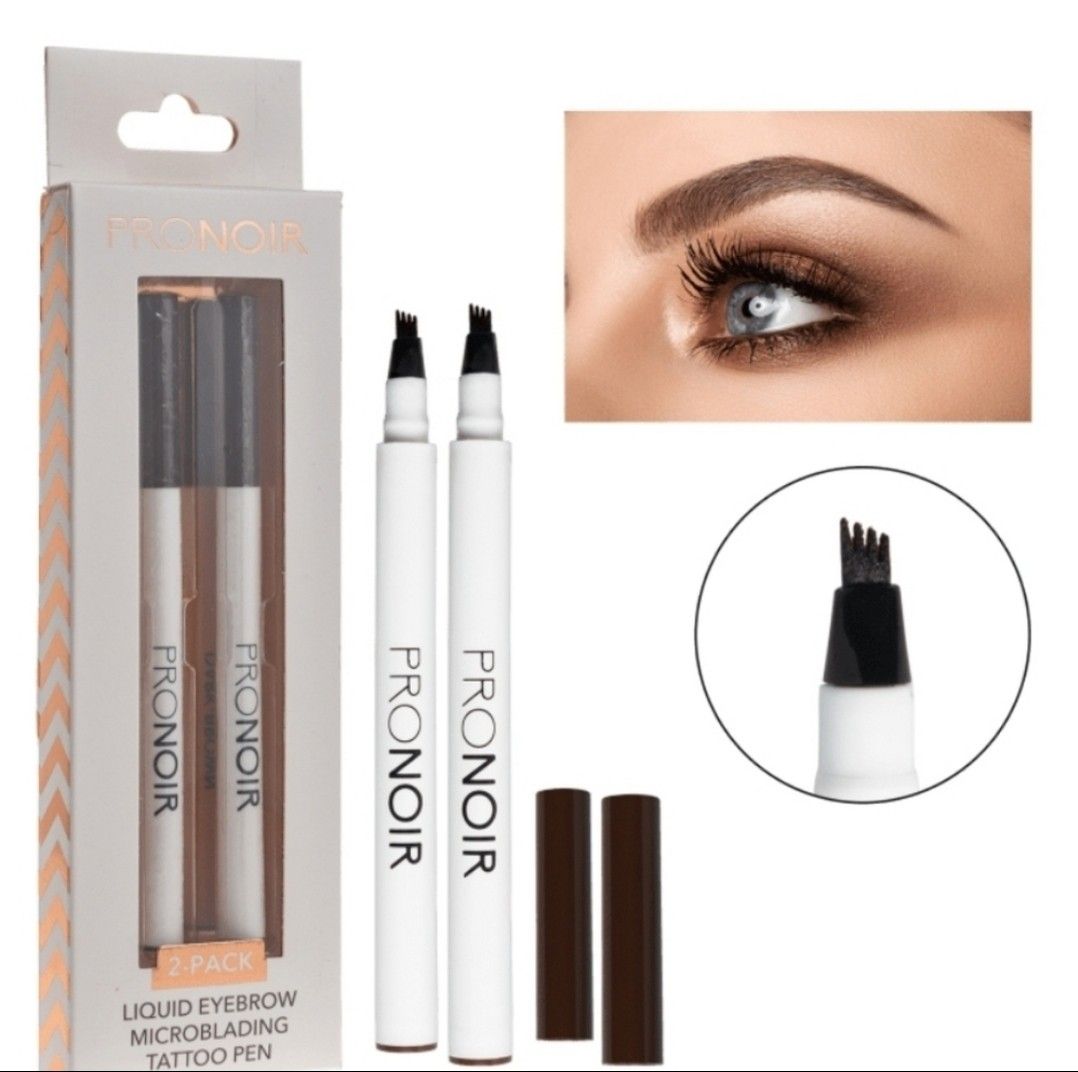 2-PACK LIQUID EYEBROW MICRO-BLADING TATTOO PENS - LIGHT-BROWN