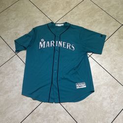 Majestic Ken Griffey Jr MLB Seattle Mariners Teal Alt Jersey Mens XL