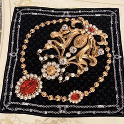 Louis Vuitton Dynasty Brooch Silk Square Scarf