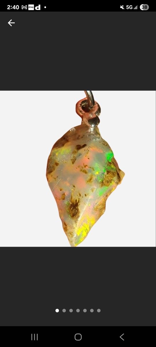 Stunning Natural Opal Pendant - New - 17mm - Very Flashy Rainbow Inclusions
Natural Ethiopian Fire Opal Rough Untreated Crystal Pendant Unique Jewelr
