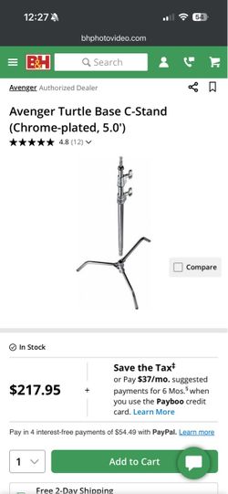 Avenger Turtle Base C-Stand Chrome-Plated 5.0'