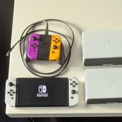 Nintendo Switch OLED w/Extras (Dock, Joy-cons, Charging Grip, 200GB, Case)