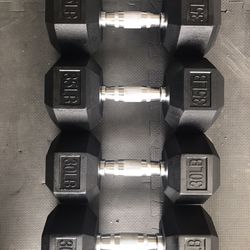 Rubber Coated Hex Dumbbells 💪 (2x30Lbs, 2x35Lbs) for $100 Firm