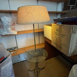 FREE: 2 standing lamps, one with glass table
