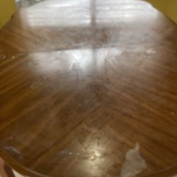 Dining room table with chairs, and Hutch