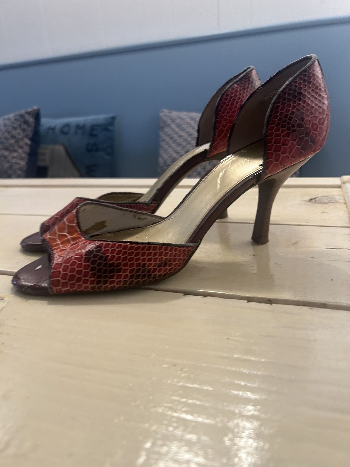 Liz Claiborne Red Open Toe Heels