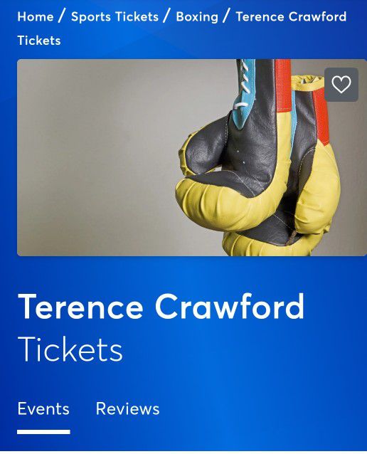 Terence Crawford Fight Tickets For This Saturday. 