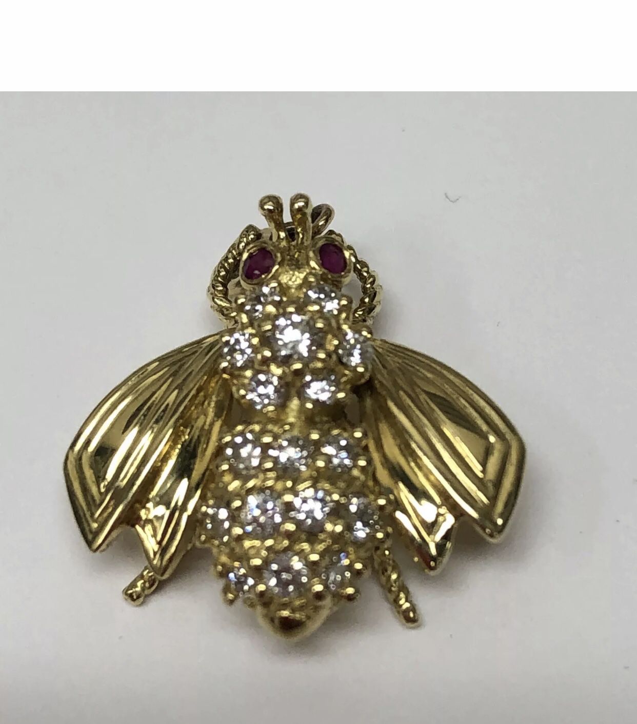 Tiffany and Co. Bumble Bee Pin - 18k Gold Diamond & Rubies