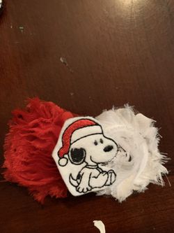 Snoopy Christmas hair bow
