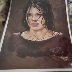The Walking Dead Lauren Cohan Autographed Artwork