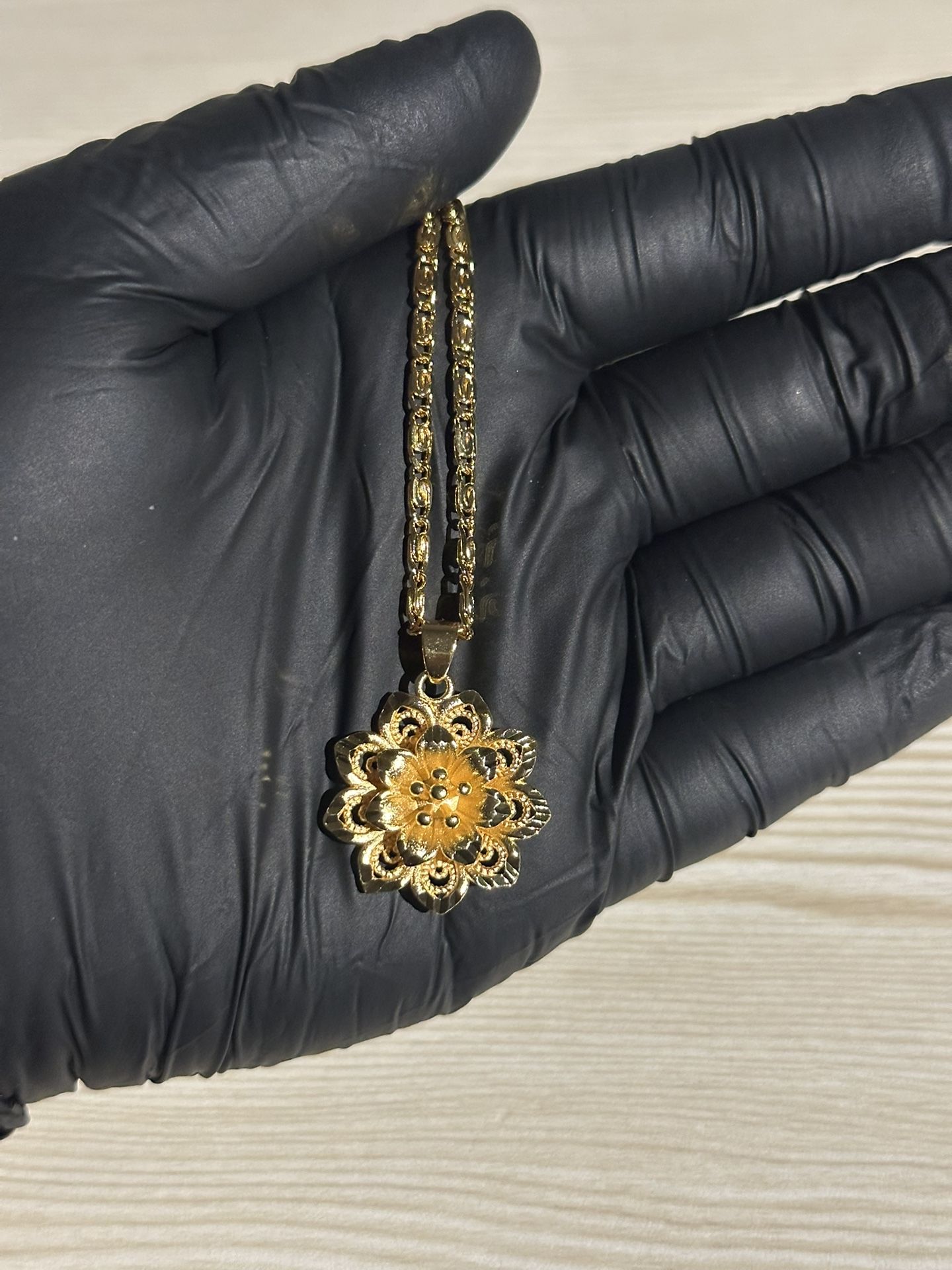 24K Gold Plated Flower Necklace
