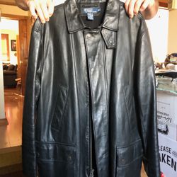 Ralph Lauren Polo Black Leather Jacket 
